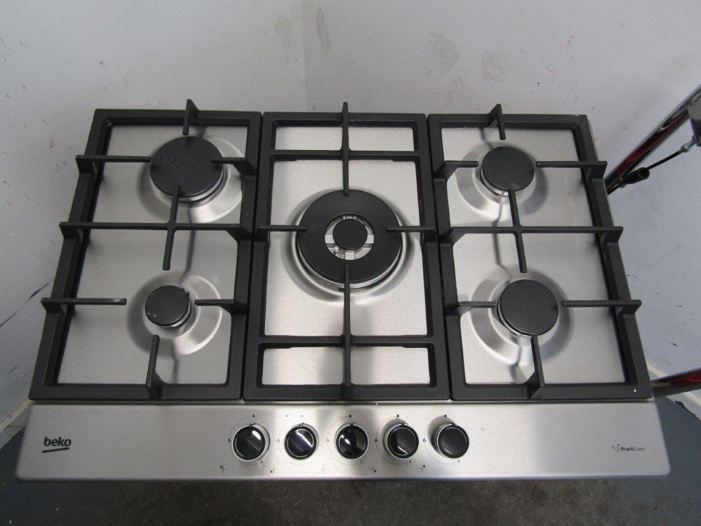 Beko HIAW75225SX Gas Hob 75cm Five Burner in Stainless Steel GRADE B