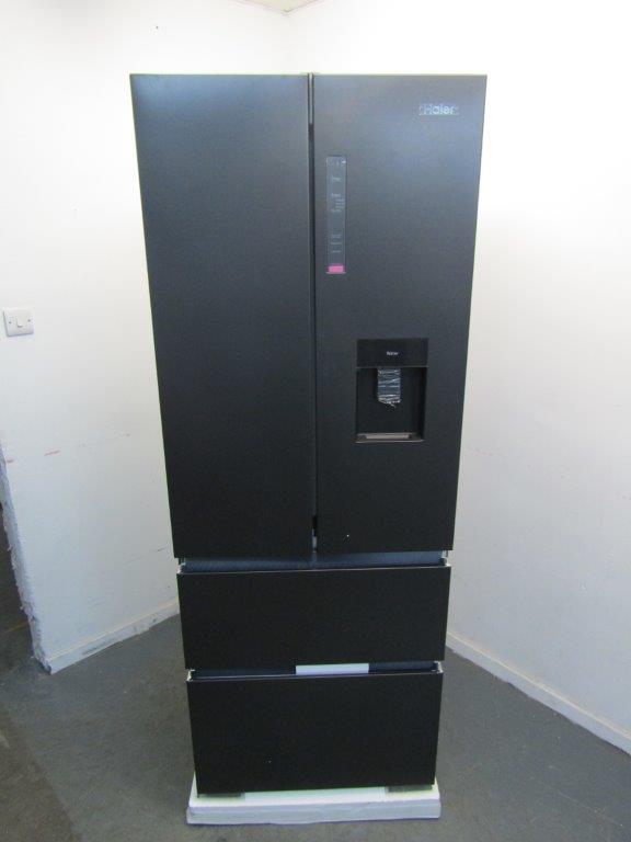 Haier HFR5719EWPB 4 Door Fridge Freezer in Slate Black with Water GRADE B