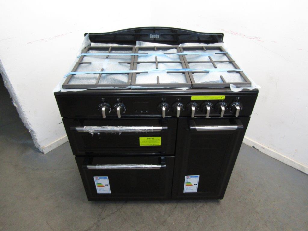 Creda C90RCDFTBL 90cm Traditional Dual Fuel Range Cooker Black GRADE B