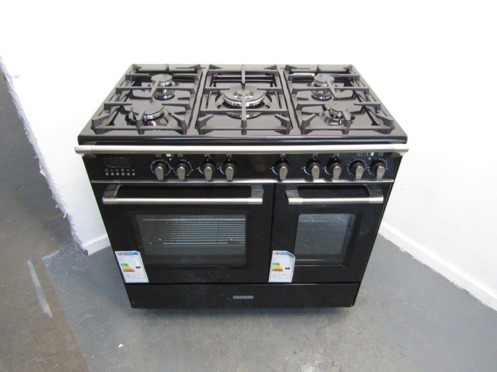 Kenwood CK435BL Range Cooker 90cm Dual Fuel in Black and stainless Steel GRADE B