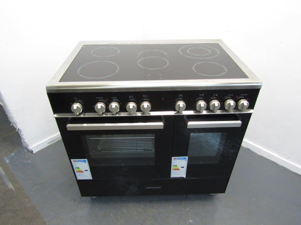 Kenwood CK418 Range Cooker 90cm Electric Ceramic in Black & Chrome GRADE B