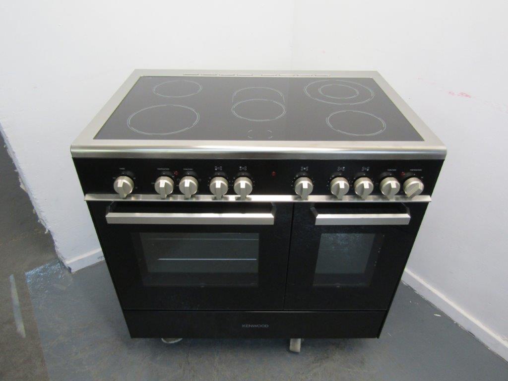 Kenwood CK418 Range Cooker 90cm Electric Ceramic in Black & Chrome GRADE B