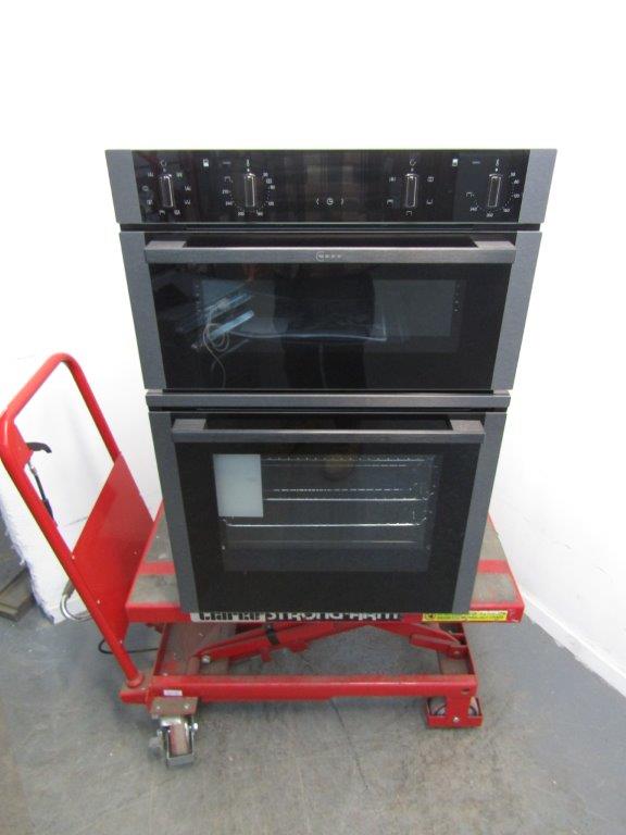 Neff U1ACE2HG0B Double Oven Electric Built In Black & Graphite GRADE B