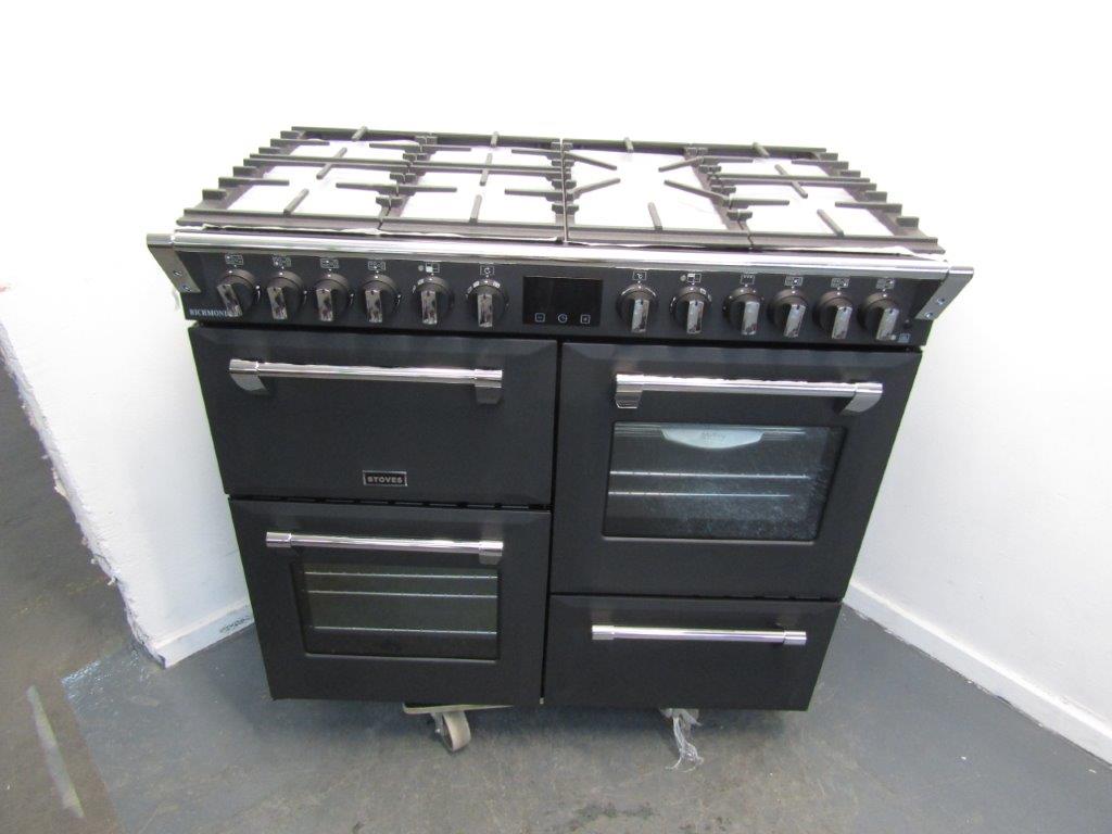 Stoves Richmond 100DF ANT 100cm Dual Fuel Range Cooker Grey. GRADE A