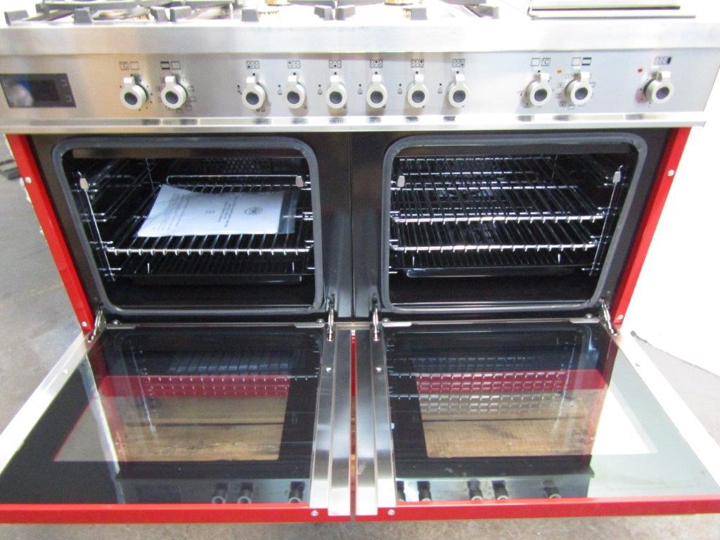 Bertazzoni PRO1206GMFEDROT 120cm Dual Fuel Range Cooker in Red GRADED