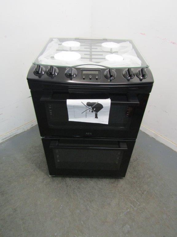AEG CGX6130ACB Gas Cooker 60cm Double Oven Black GRADE A