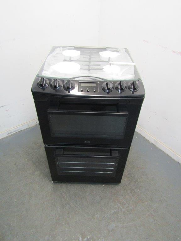 AEG CGX1130ACB Gas Cooker 55cm Double Oven Black GRADE A