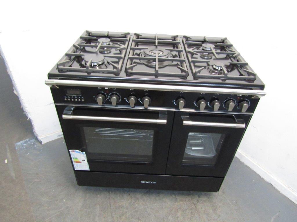 Kenwood CK435BL Range Cooker 90cm Dual Fuel in Black and stainless Steel GRADE B
