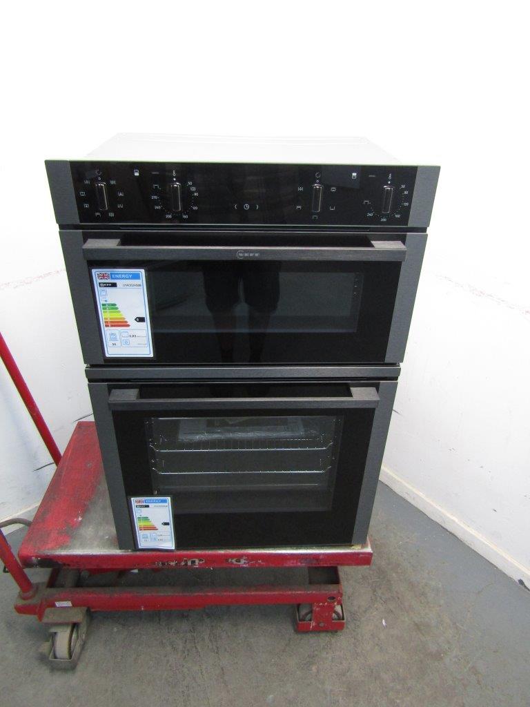 Neff U1ACE2HG0B Double Oven Electric Built In Black & Graphite Trim GRADE A