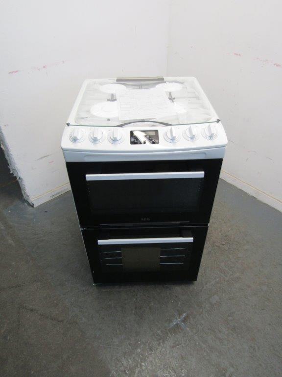 AEG CGX1130ACW Gas Cooker 55cm Double Oven White GRADE B