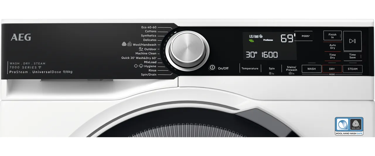 AEG LWR7596O5U Washer Dryer 9kg + 6kg 1400 rpm White