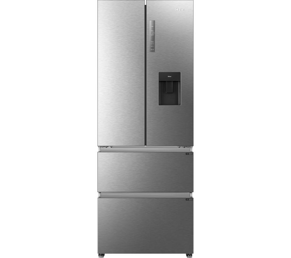 Haier HFR5719EWMP 4 Door Fridge Freezer in Platinum with Water