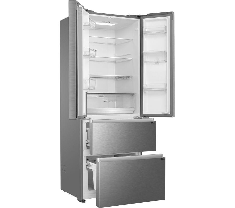Haier HFR5719EWMP 4 Door Fridge Freezer in Platinum with Water