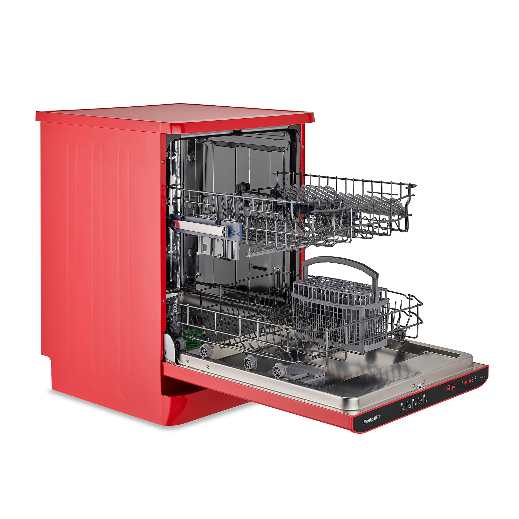 Montpellier MAB1353R Freestanding Dishwasher 60cm in Red GRADE B