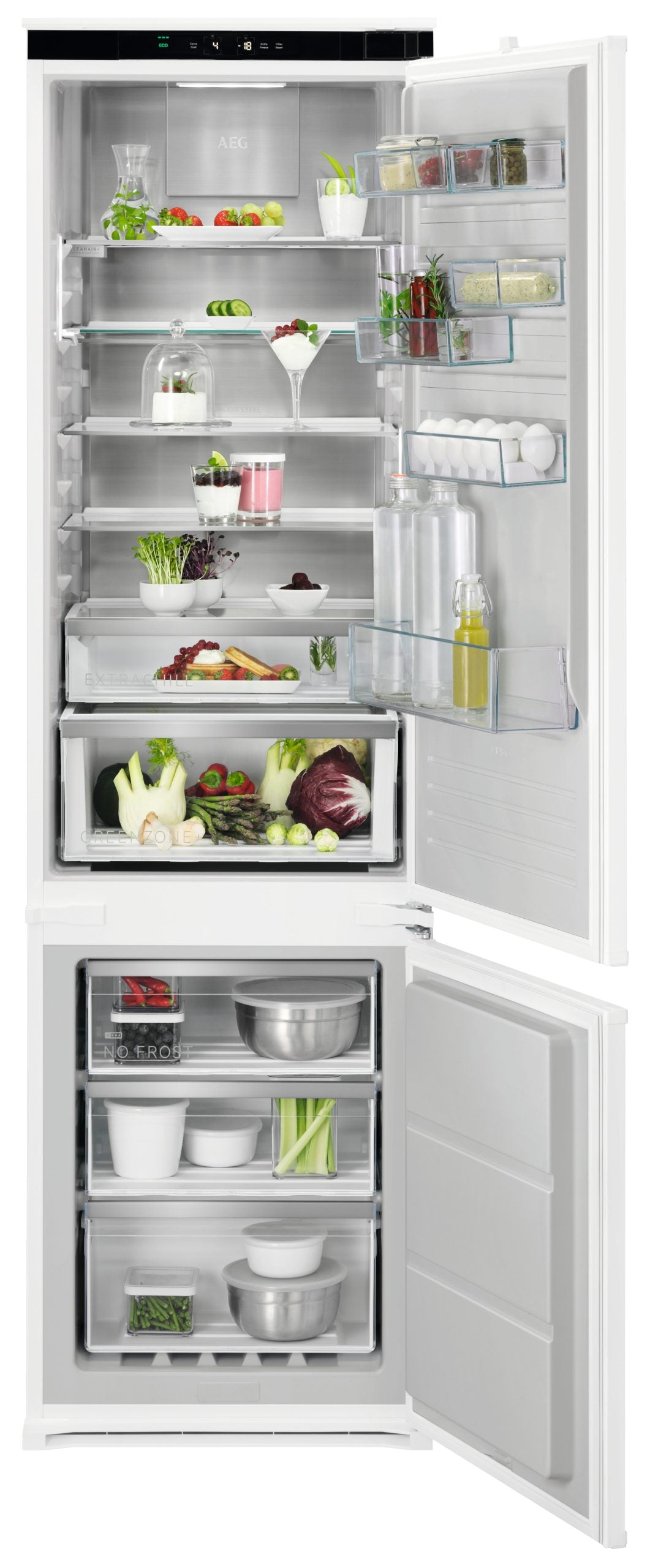 AEG NSC8M191DS Fridge Freezer Integrated Extra Tall 70:30 Frost Free GRADE A