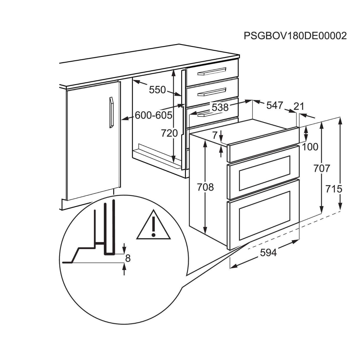 AEG OU5NU20M Double Oven Electric Built Under Stainless Steel