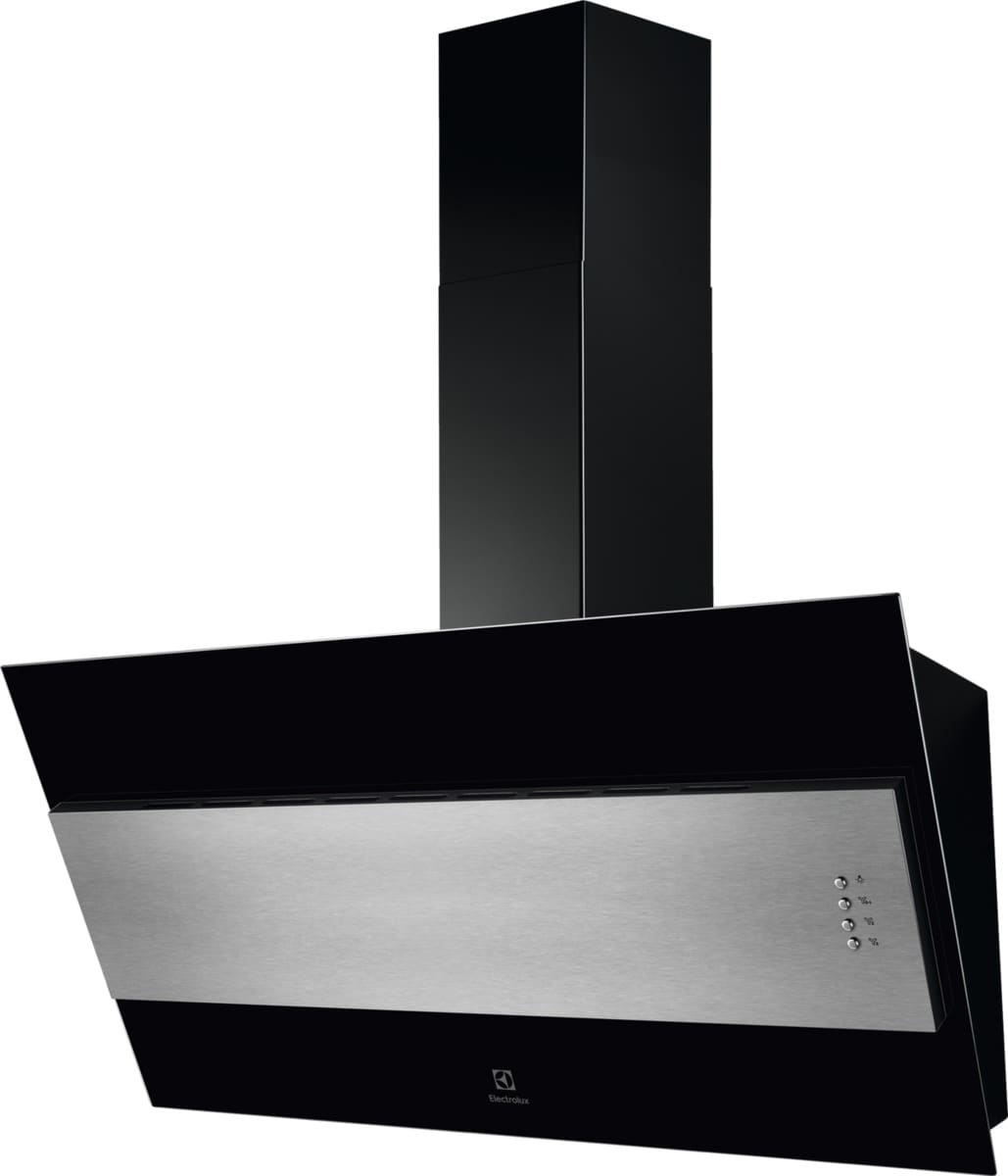 Electrolux LFV319Y 90cm Designer Angled Hood in Black & Stainless Steel