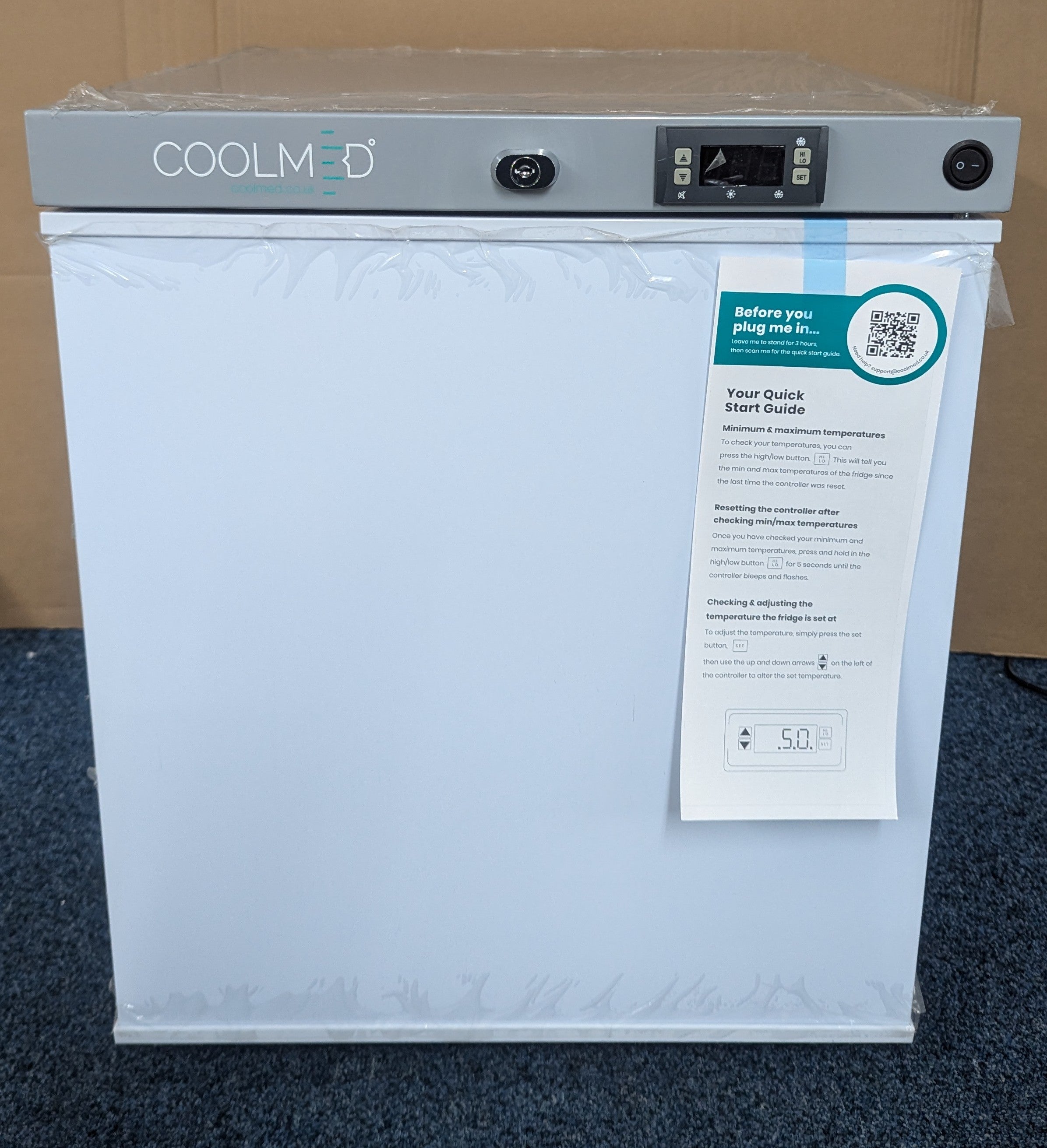 CoolMed CMS29 Pharmacy Fridge 29L Solid Door in White GRADE A