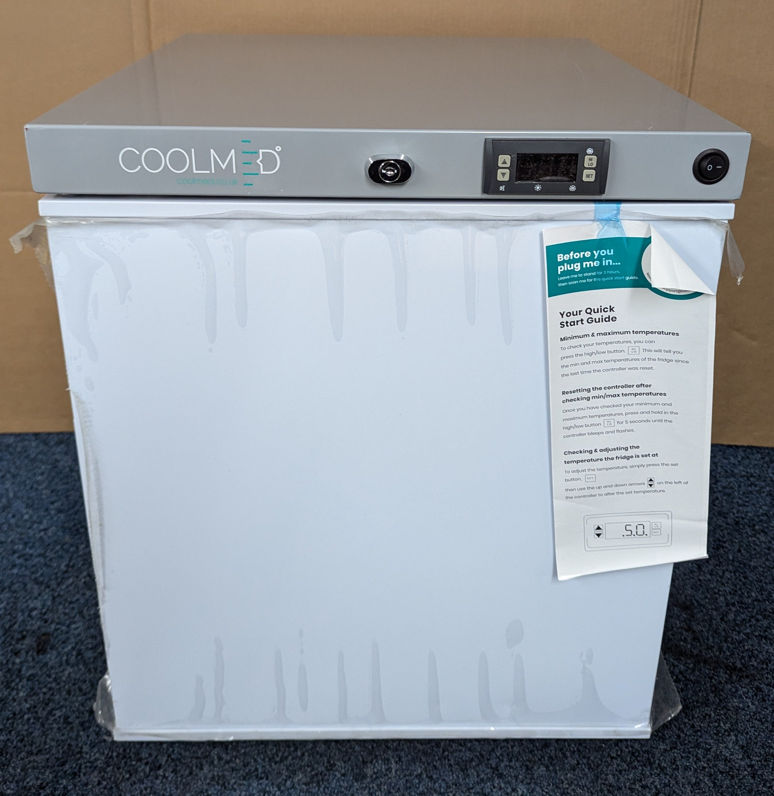 CoolMed CMS29 Pharmacy Fridge 29L Solid Door in White GRADE B