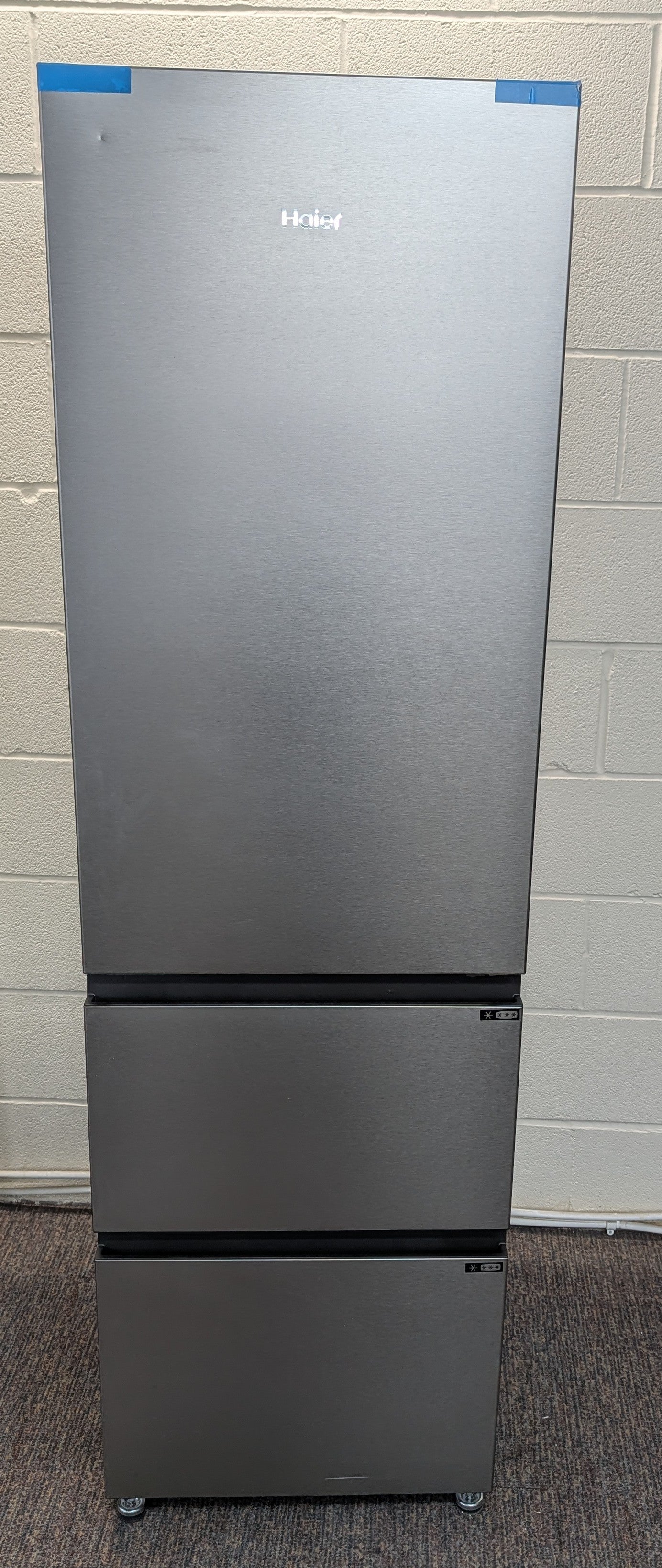 Haier HTR3518ENMXK Fridge Freezer 3D Combi 55cm Stainless Steel  Effect GRADE B