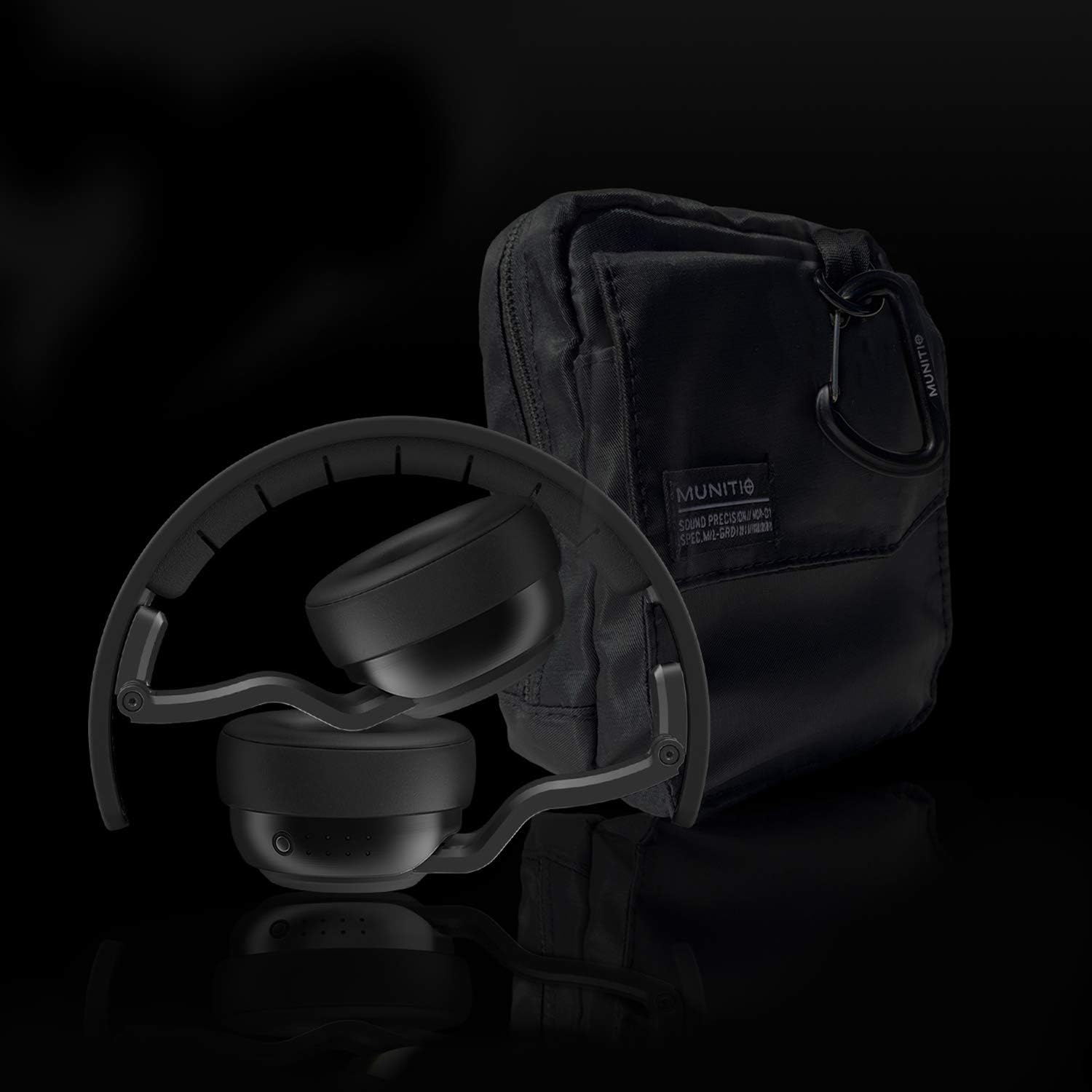 Munitio PRO30 Tactical Wireless Headphones in Brushed Black