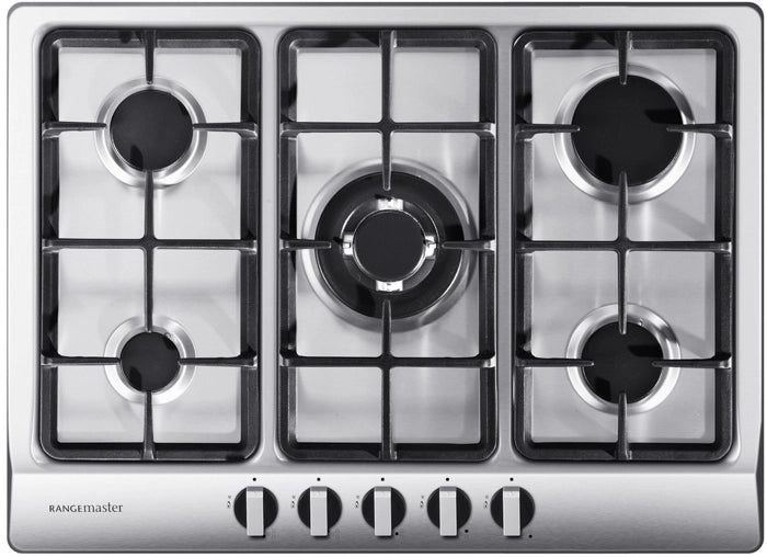 Rangemaster RMBH70HPNGSS Gas Hob 70cm 5 Burner Stainless Steel