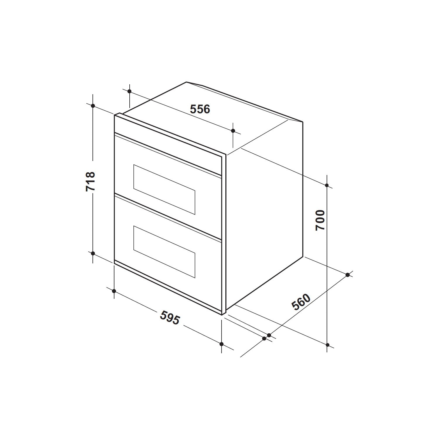 Rangemaster RMB7245BL/SS Double Built Under Oven Stainless Steel GRADE B