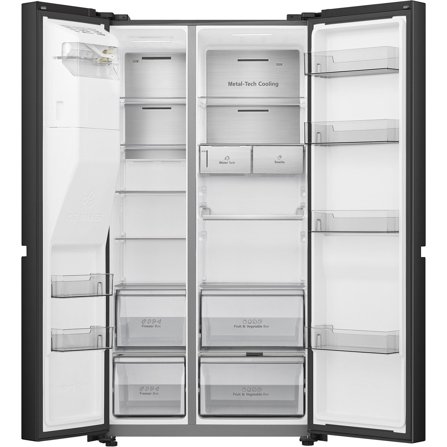 HiSense RS818N4TFE 4 Door Fridge Freezer in Black GRADE B