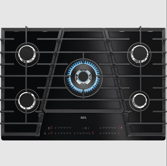 AEG HVB75450IB Gas Hob on Glass 75cm 5 Burner in Black GRADE B