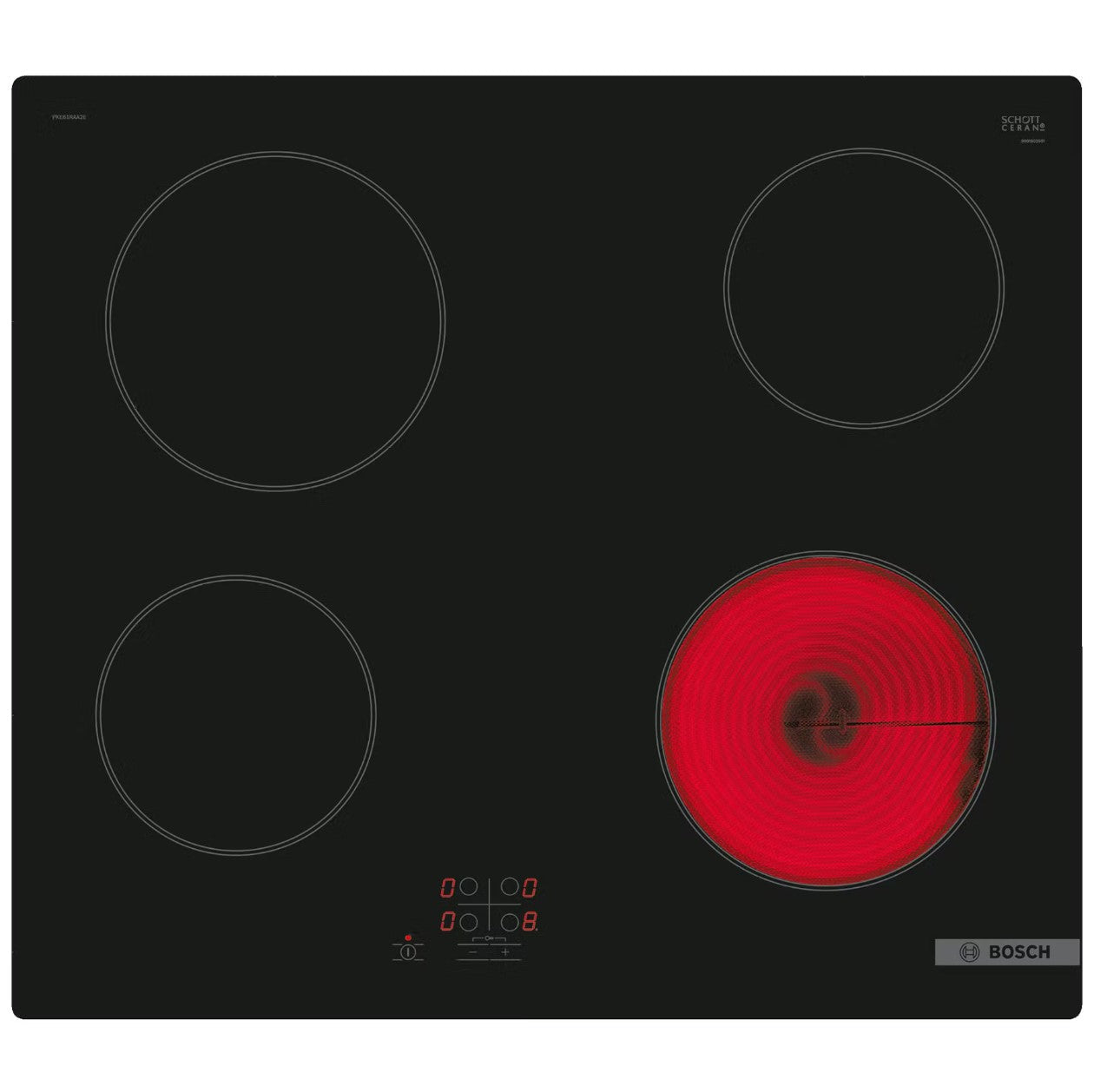 Bosch PKE61RAA8B Ceramic Hob 4 Zone Electric 60cm Black GRADE B