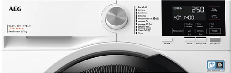 AEG LWR7185M4B Prosteam Washer Dryer 8kg + 5kg 1400 rpm White GRADE A