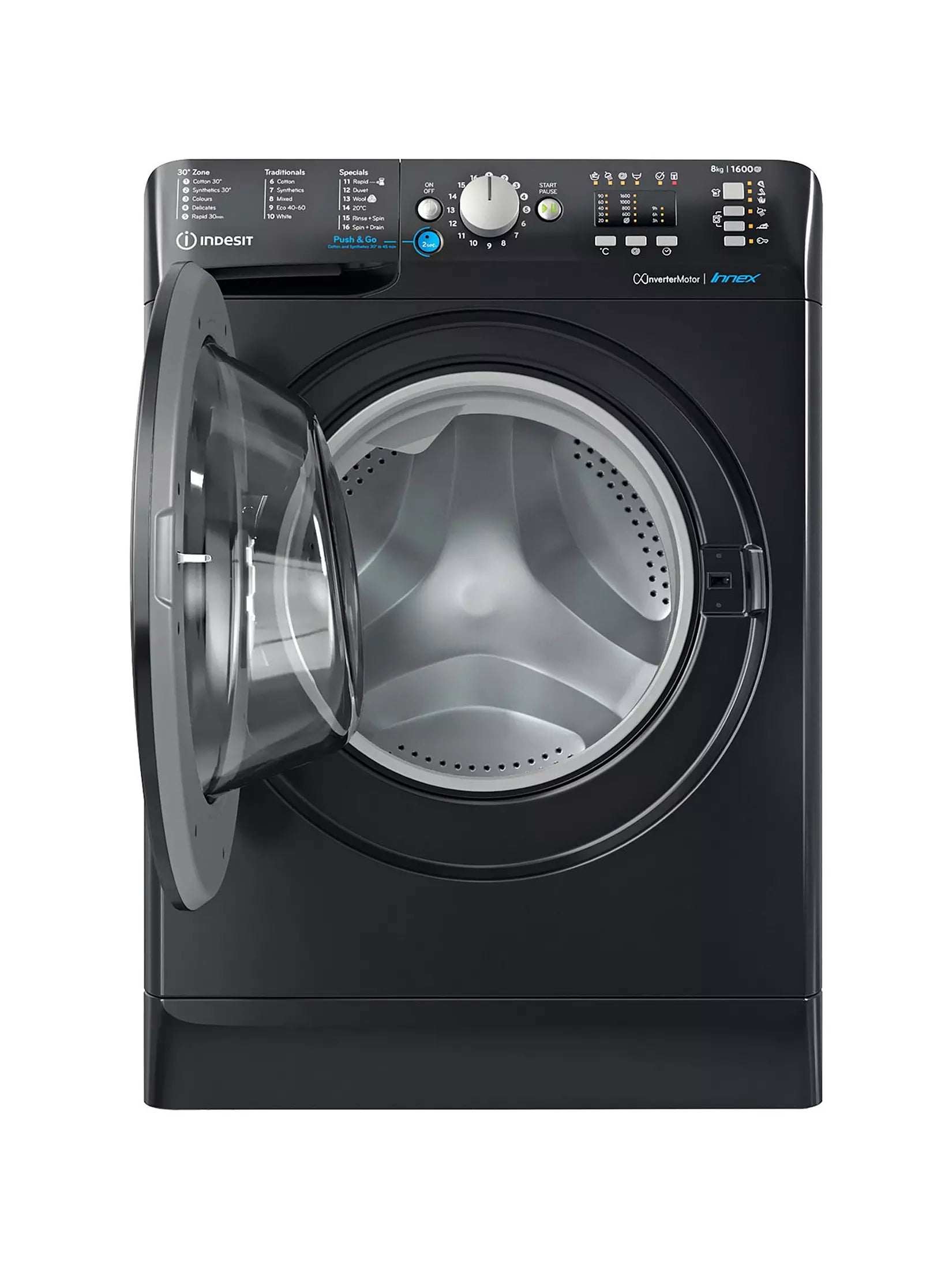 Indesit BWA81684XKUKN 8kg 1600rpm Innex Washing Machine in Black