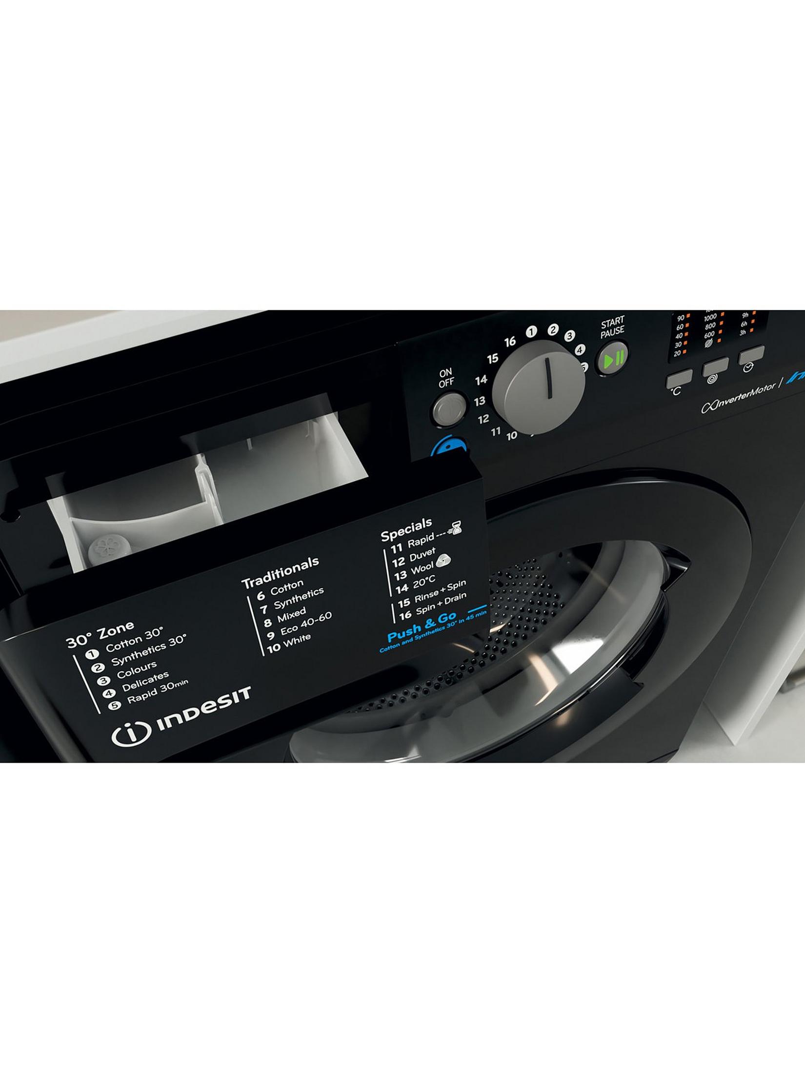 Indesit BWA81684XKUKN 8kg 1600rpm Innex Washing Machine in Black