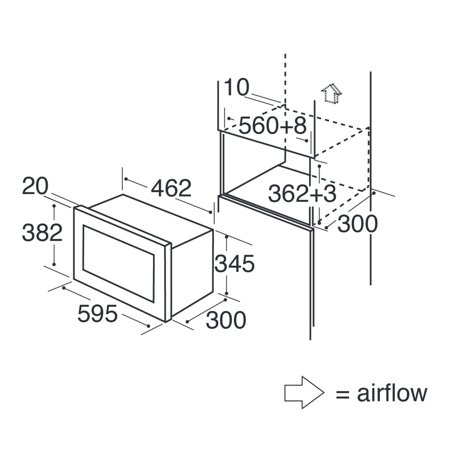 CDA VM551BL Built in Microwave in Black GRADE B