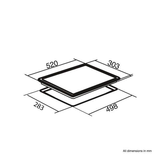 SIA GHG302BL 30cm 2 Burner Gas on Glass Hob in Black