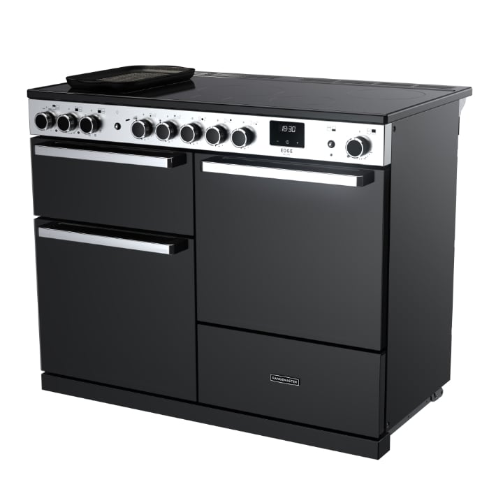 Rangemaster EDGE DELUXE EDDL0110EIGBLK 110cm Induction Range Black & Chrome GRADE A