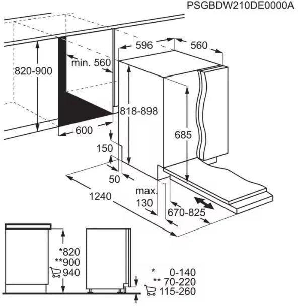 AEG FSS96828P 60cm ComfortLift Dishwasher Fully Integrated