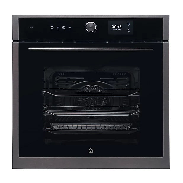 GoodHome GHMF71 Built In Single Oven Brushed Black Steel GRADE B