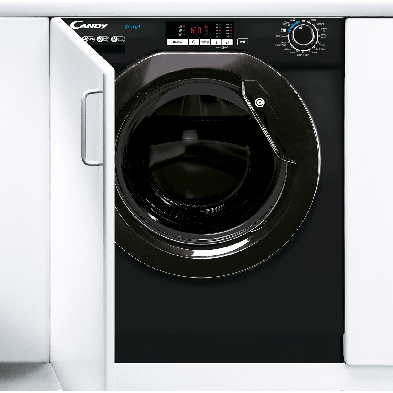 Candy CBW49D2BBW4-80 9kg 1400rpm Fully Integrated Washing Machine Black