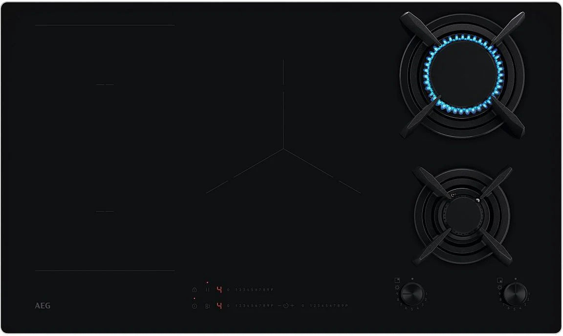 AEG HDB95623NB Mixed Hob 90cm Induction and Gas Black GRADE B