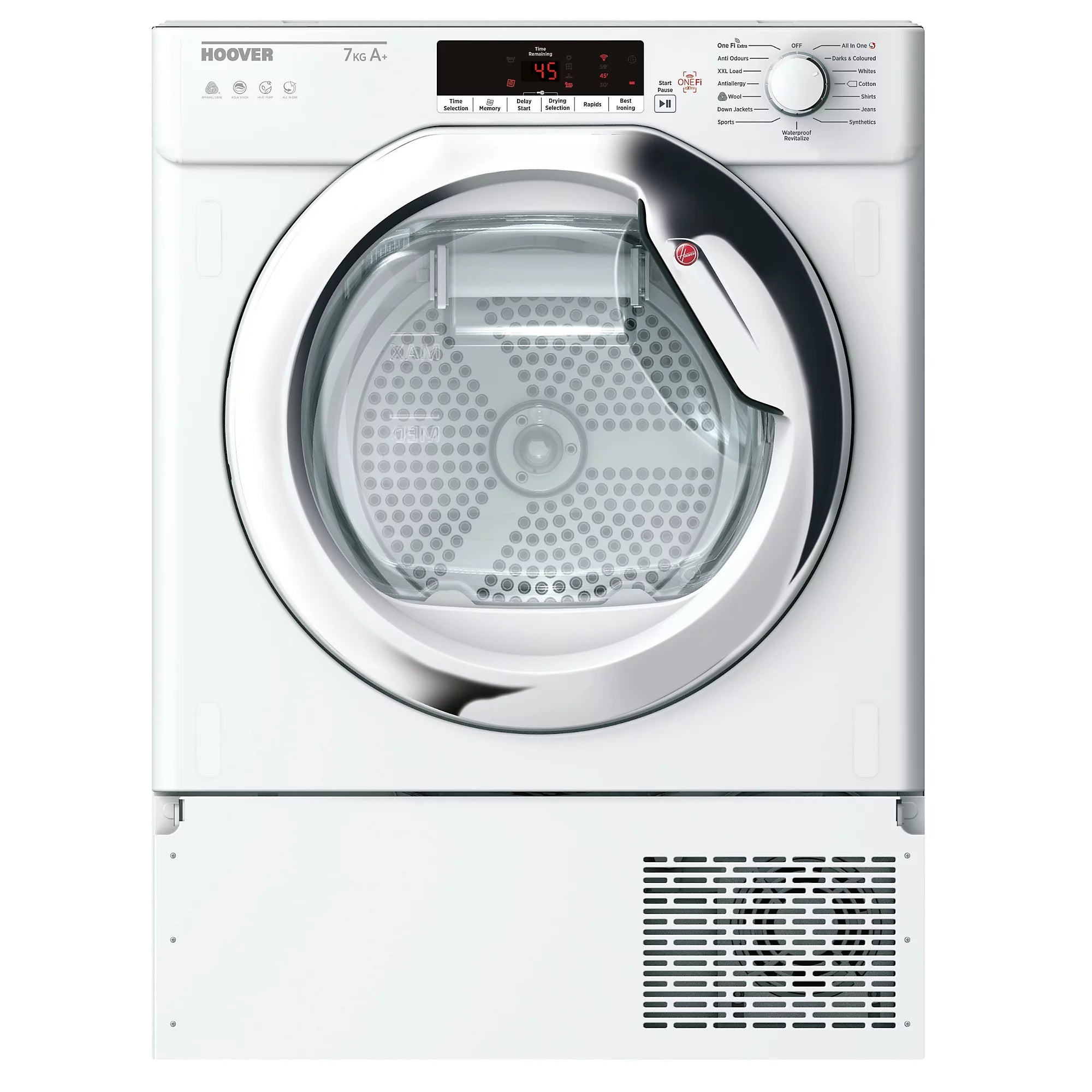 Hoover BATD H7A1TCE-80 Tumble Dryer 7kg Heat Pump Integrated in White