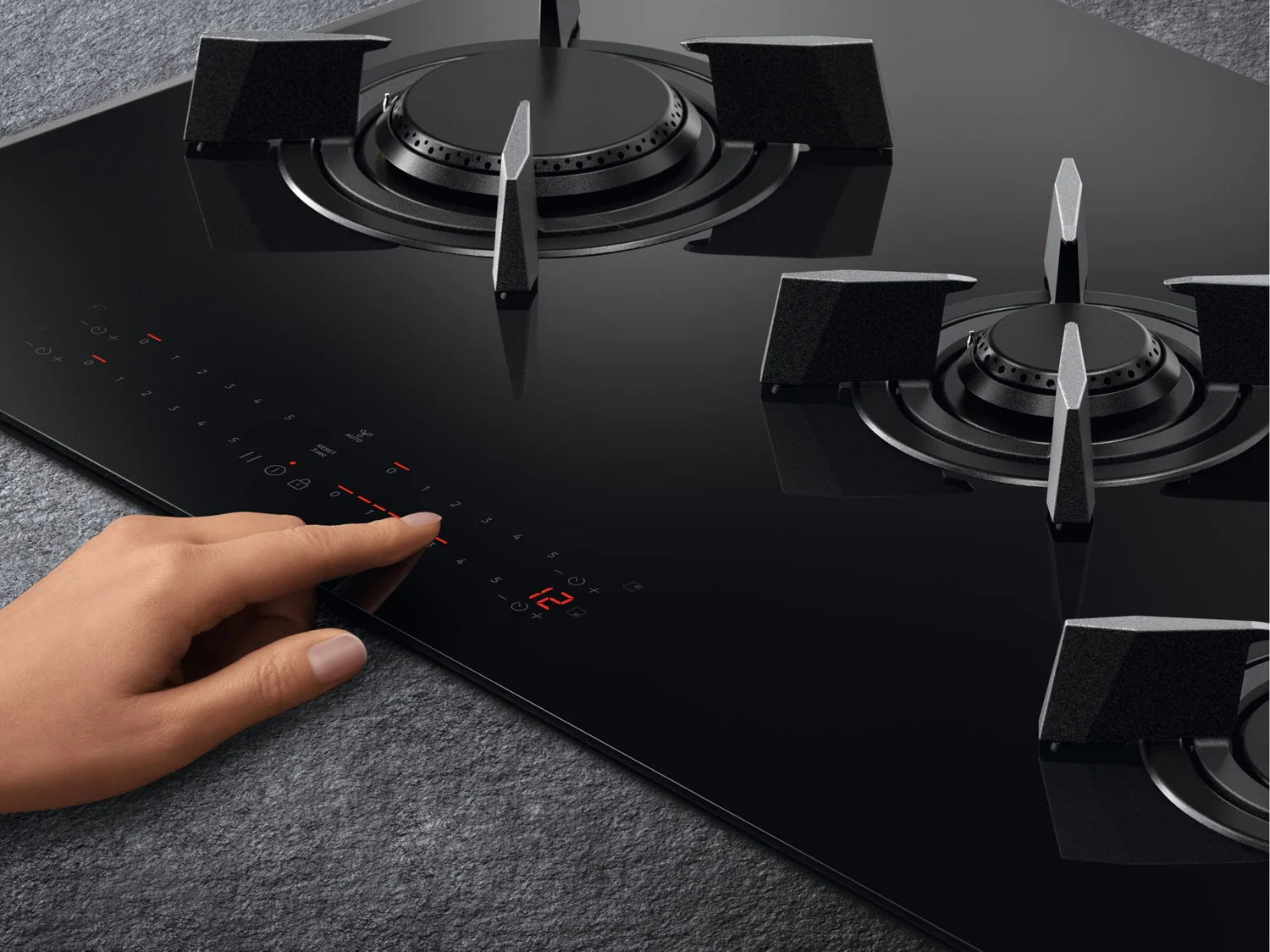 AEG HVB8453IB Gas Hob on Glass 80cm 4 Burner in Black GRADE B