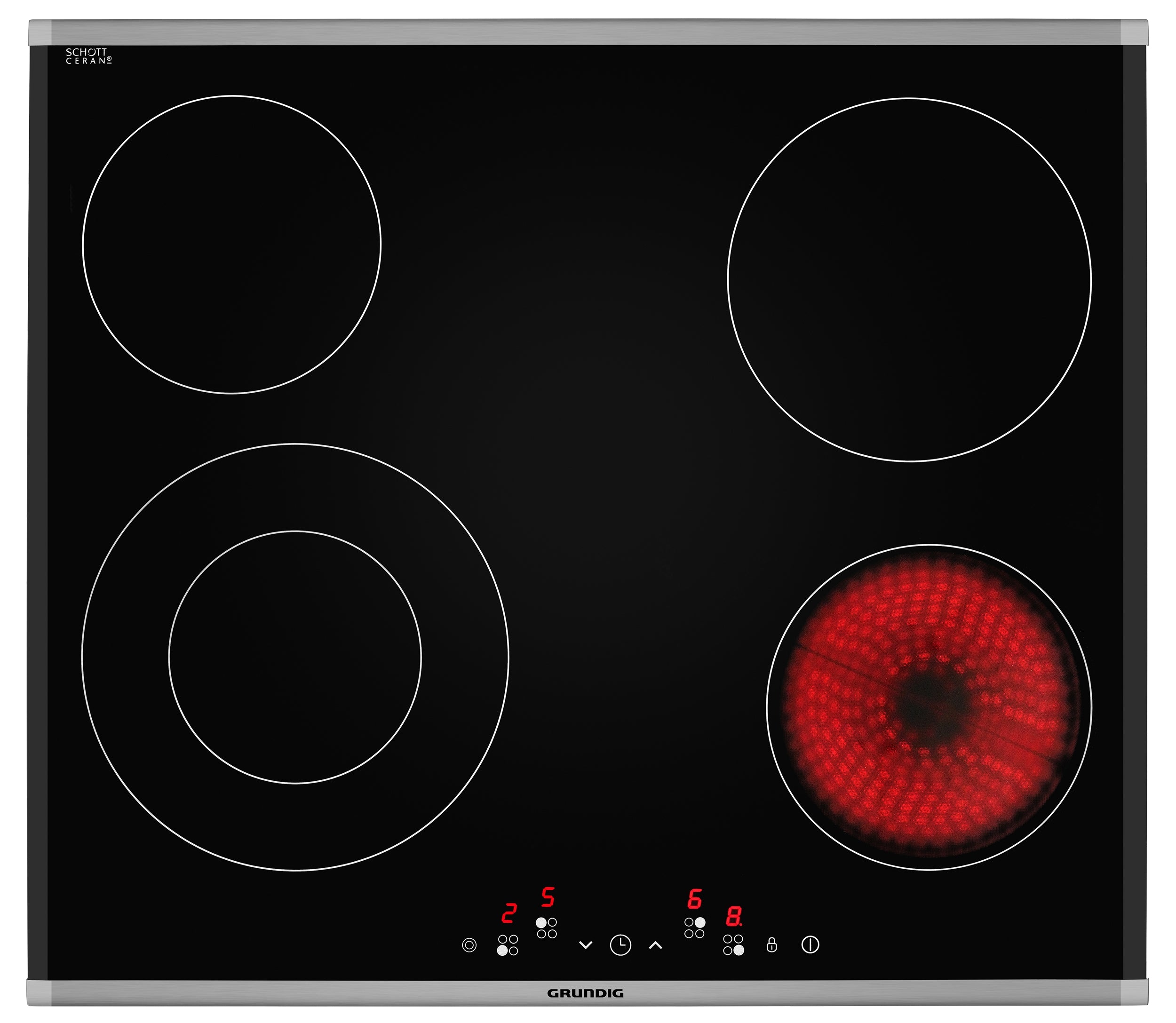 Grundig GIEV613420E Ceramic Hob 60cm 4 Zone in Black