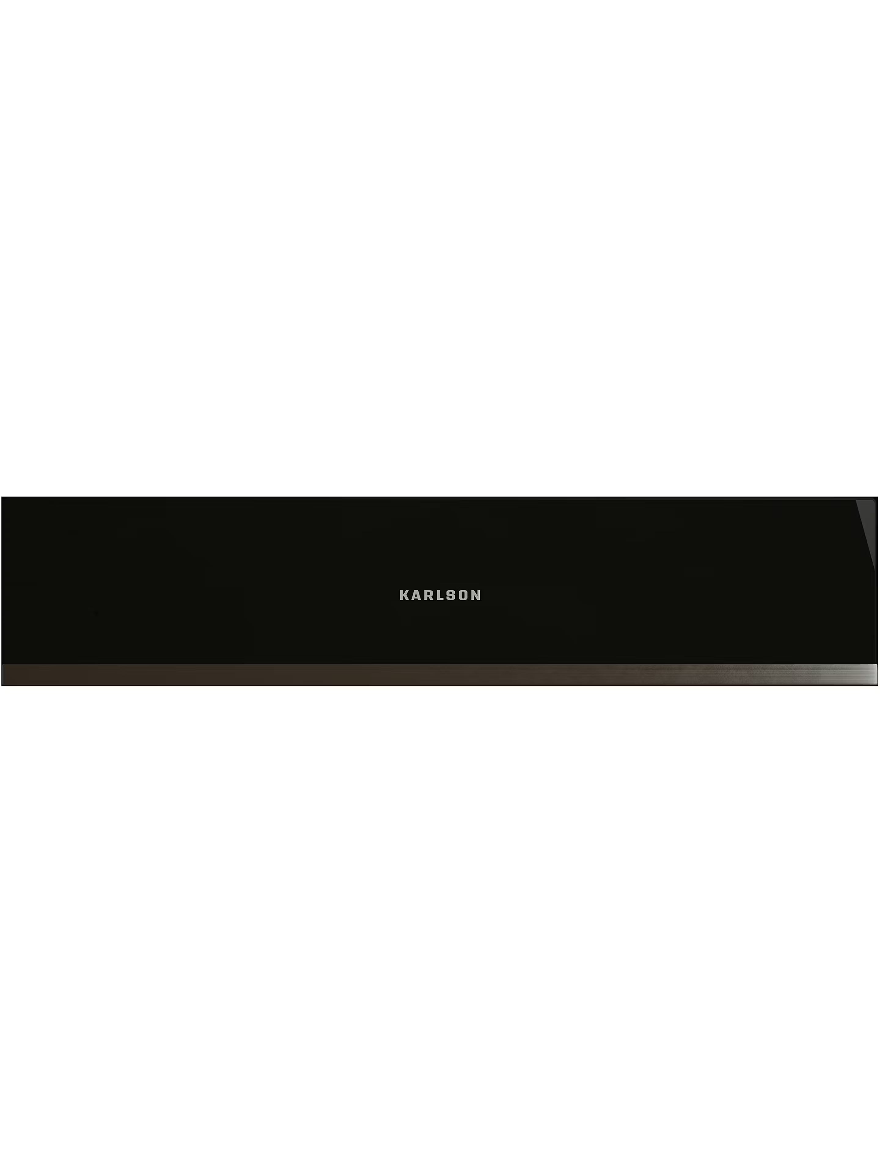 Karlson WRWD60SS 14cm High Warming Drawer in Black Glass and Stainless Steel