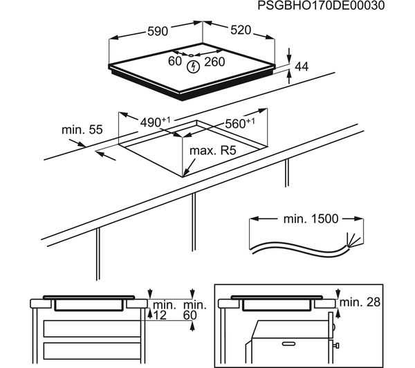 AEG IAE64411FB Induction Hob Senseboil 60cm 4 Zone