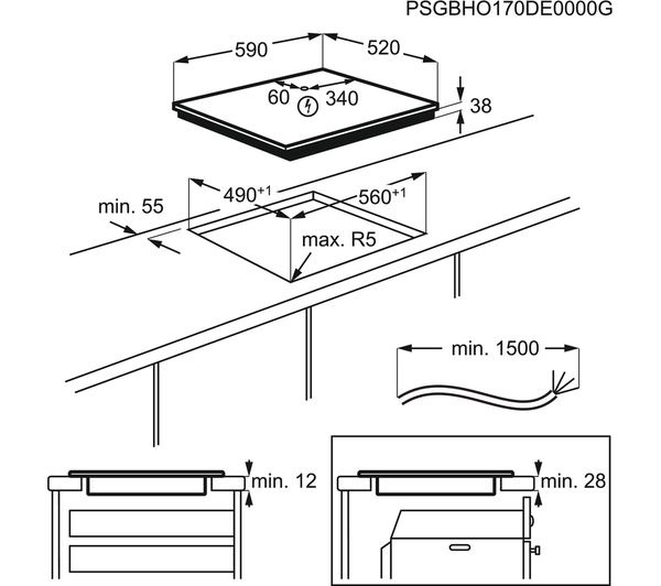 Zanussi ZHRN673K Ceramic Hob 60cm 4 Zone