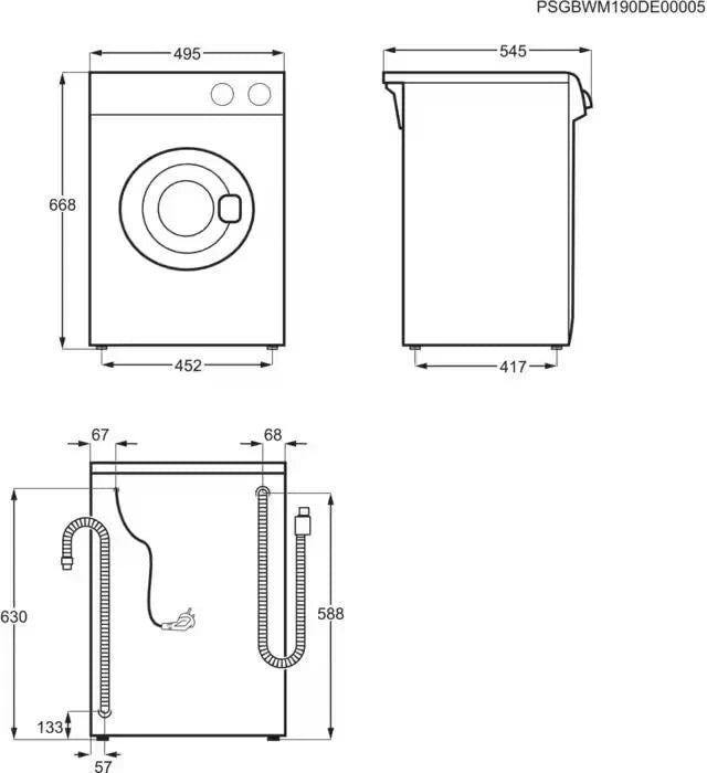 AEG LC53502 Washing Machine 3kg 1300 rpm in White GRADE B