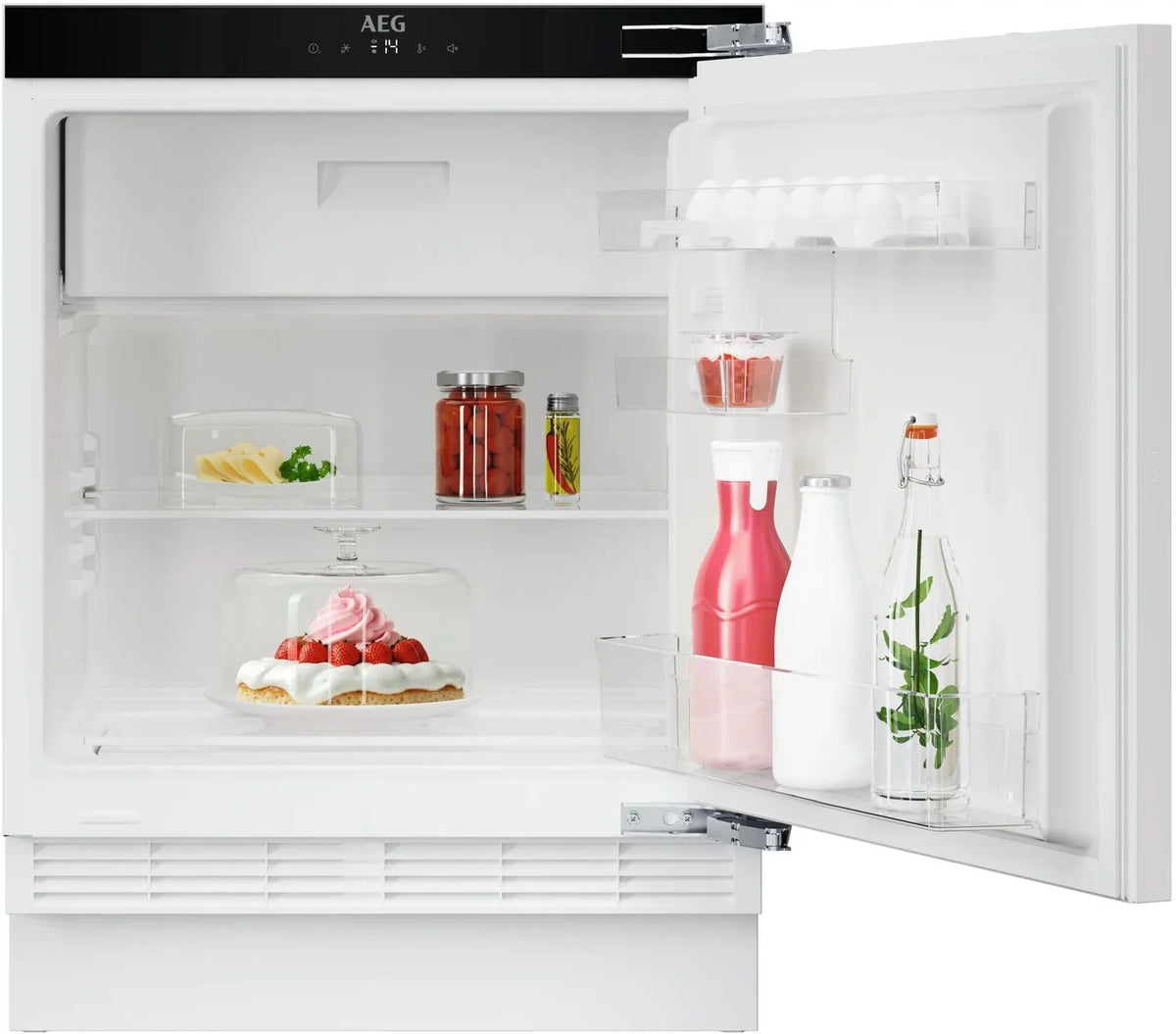 AEG NSK3S822EF Integrated Built Under Larder Fridge with Ice Box Fixed Hinge Fittings