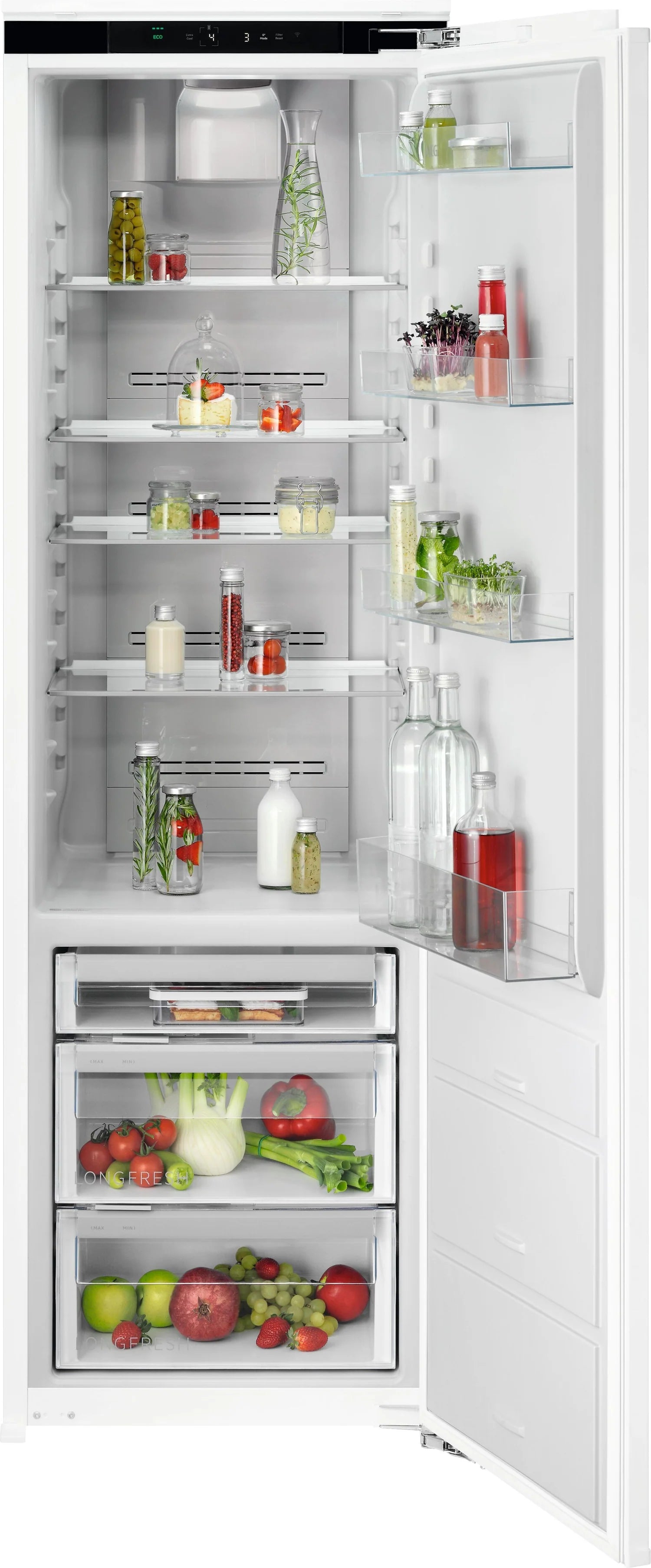 AEG NSK9Z181EC Tall Integrated Larder Fridge with Fixed Hinge