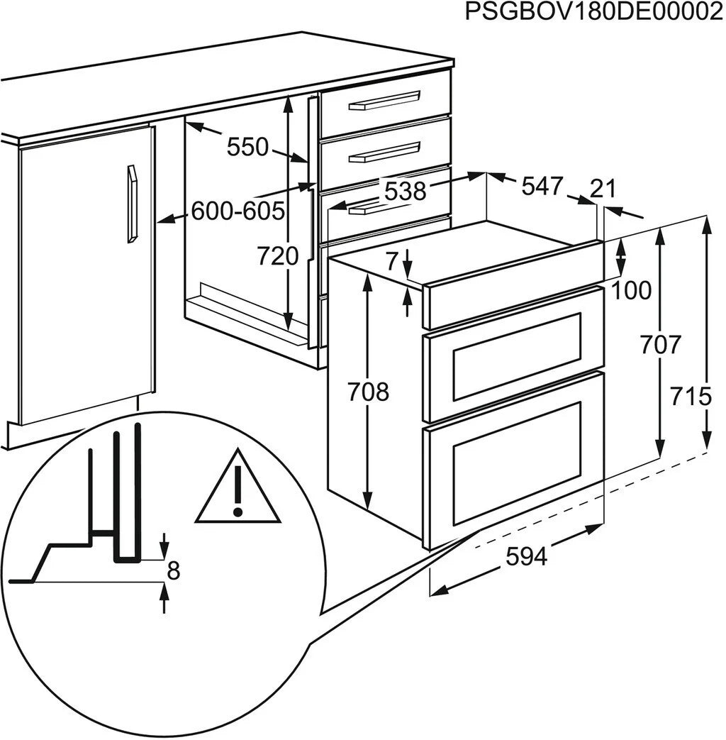 AEG OU5CU40M Double Oven Built Under in Stainless Steel